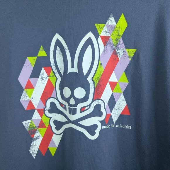 Psycho Bunny “Made for Mischief” Graphic Tee Blue Men’s Large 100% Pima Cotton - Picture 2 of 9